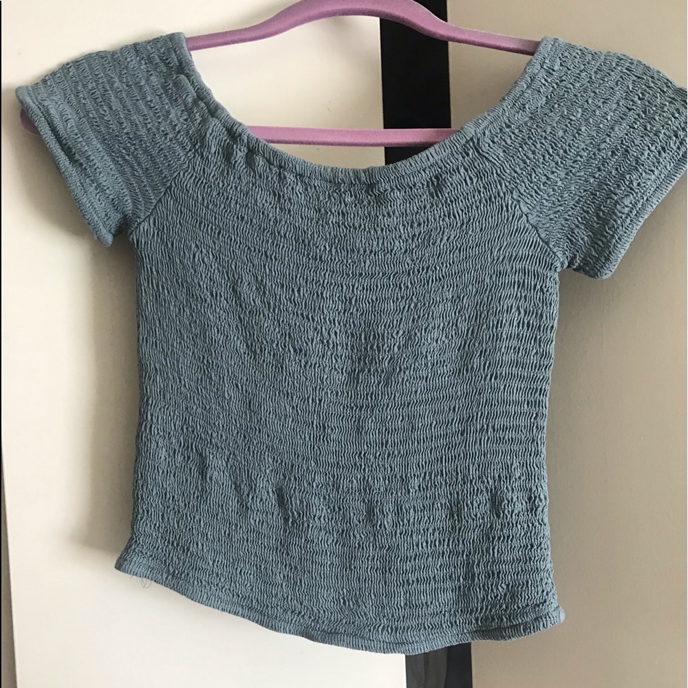 blue crop top
